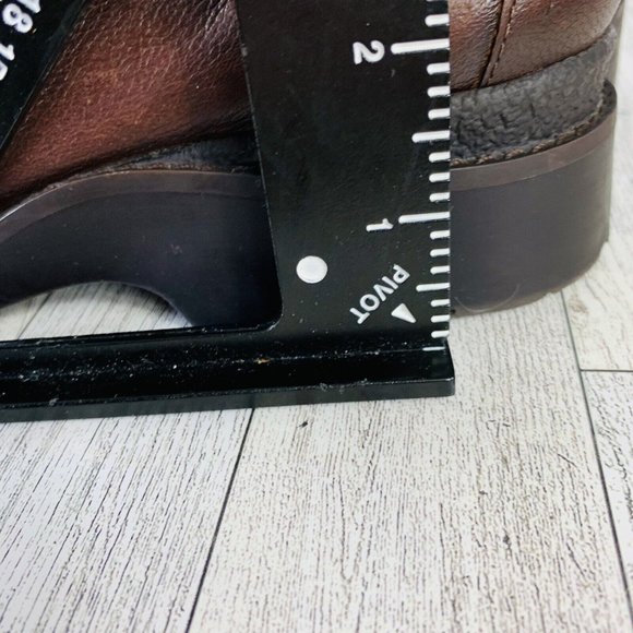 Aerosoles Mule Loafer Size 10 Brown Leather Retro Slip On Shoe Square Toe Chunky - Picture 11 of 13